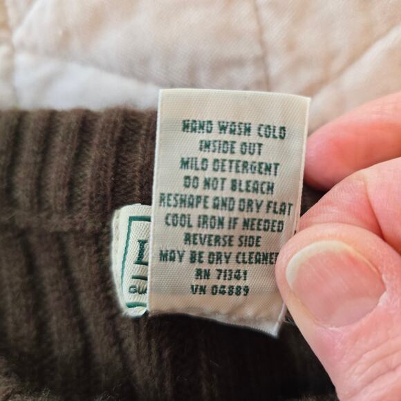 L.L.Bean Commando Sweater Mens XL Deep Woods Green Merino Wool Crewneck Casual - Picture 4 of 8